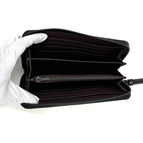 Disney X Coach Long Zip Around Wallet Mickey Mouse Black White Leather CN037 - Picture 7 of 8